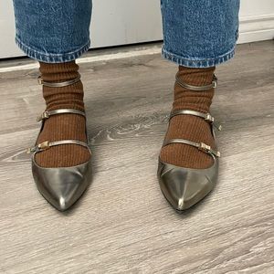 cutie balletcore metallic mary janes